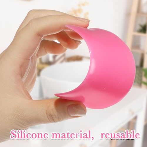 RONRONS Lash Pads for Eyelash Extensions, Sticky Pad for Lashes, Silicone Lash Pad Pink Eye Pads Lash Extensions Gel Pads False Eye Lashes Holder Tray for Eyelashes Reusable 10 Pack