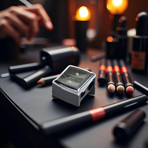 Dual Hole Makeup Pencil Sharpener - Portable Eyeliner & Eyebrow Tool Set