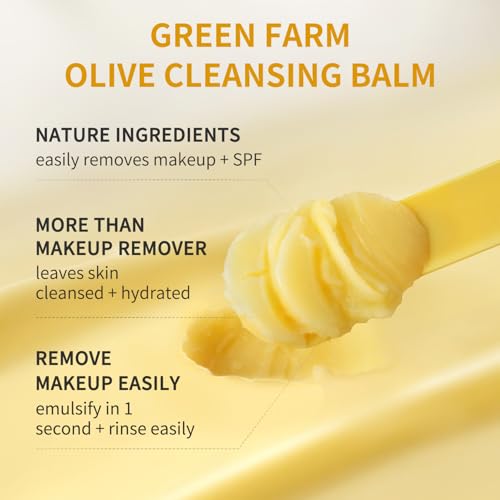 Makeup Remover Cleansing Balm - Olive Oil Based Cleanser for Face&Body - Melts From Balm to Milky Lather-For All Skin Types, 2pcs