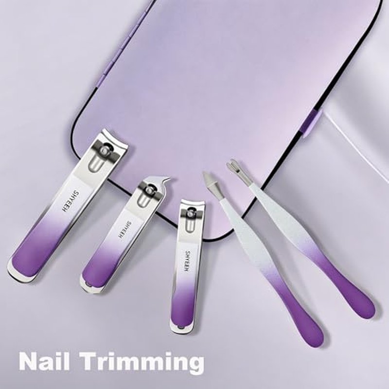 10-Piece Manicure Set with High-Carbon Steel & Leather Case