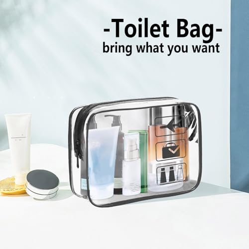 TSA Approved Clear Toiletry Bag 3-Pack Quart Size