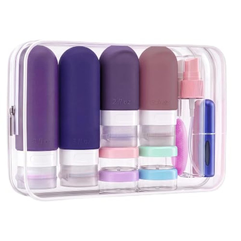 24 Pack TSA Approved Travel Bottles - Leak Proof Silicone Set