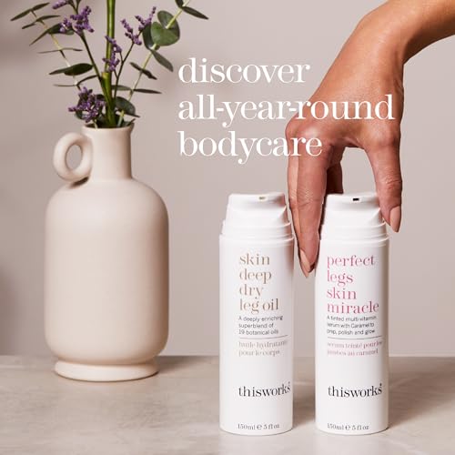 THISWORKS Skin Deep Dry Leg Oil ? 100% Natural Body Oil Moisturizer with 13 Essential Oils & 6 Cold-Pressed Plant Oils, Hydrates & Nourishes Dry Skin, 1.7 oz / 50ml