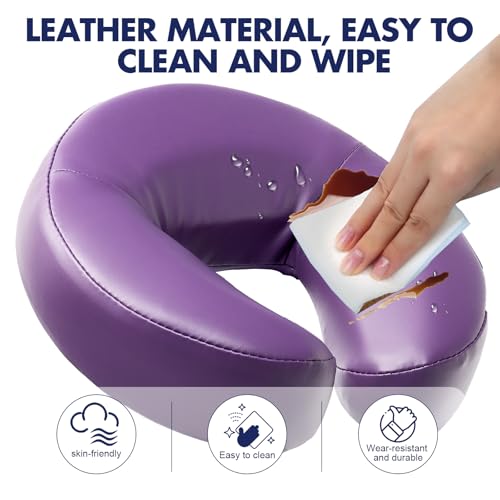 Universal Headrest Face Cushion Face Pillow for Massage Table and Massage Chair, Professional Massage Table Universal Face Head Neck Rest Pad with Soft Memory Foam (Purple)