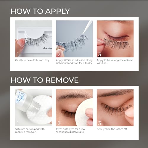 KISS Triple Push-Up, False Eyelashes, 'Teddy', 12mm, Includes 1 Pair Of Lash, Easy to Apply, Reusable Lash Clusters