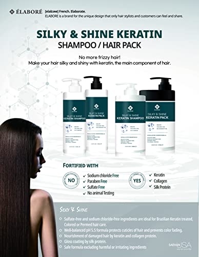 Elabore Silky & Shine Keratin Hair Treatment Pack 16.06 fl oz / 475ml