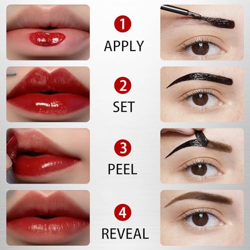 Peel Off Eyebrow Gel & Lip Stain 2-in-1, Waterproof Long-Lasting Makeup