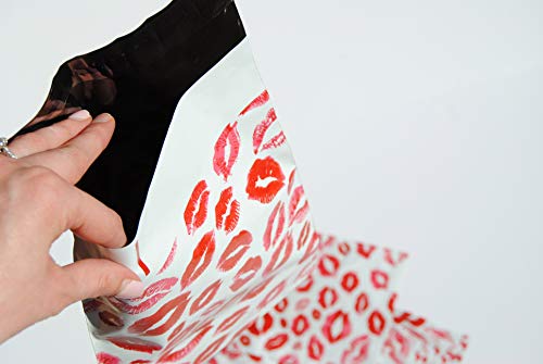 Red Lip Poly Mailers 10x6.75 Self-Sealing Envelopes Pack of 25