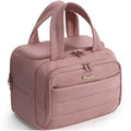 Bagstellar Travel Toiletry Bag for Women, Large Makeup Organizer Dark Pink