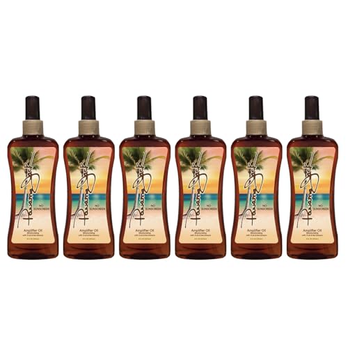 Panama Jack Amplifier Suntan Oil - Contains No Sunscreen Protection (0 SPF), Light Formula with Exotic Oils, Fruit and Nut Extracts, Tropical Fragrance, 8 FL OZ (Pack of 6)