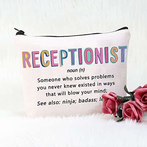 POFULL Receptionist Gift Receptionist Definition Cosmetic Bag Clerical Worker Gift (Receptionist Cosmetic Bag)