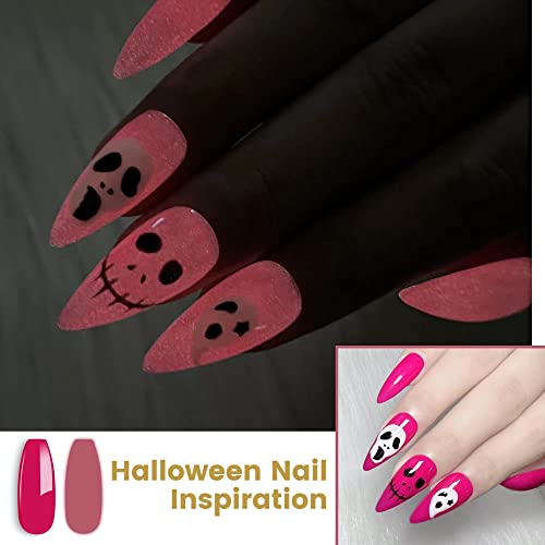 YTD Likomey Glow in the Dark Gel Nail Polish,15ml Neon Pink Luminous Glow Effect UV Nails Gel, Fluorescent Bright Manicure Salon Home DIY UV Manicure Nail Art Varnish,YG06