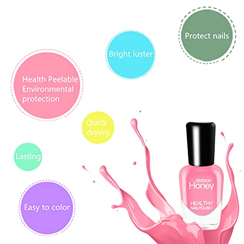 Abitzon Nail Polish Set (10 Bottles) - Water-Based Quick Dry