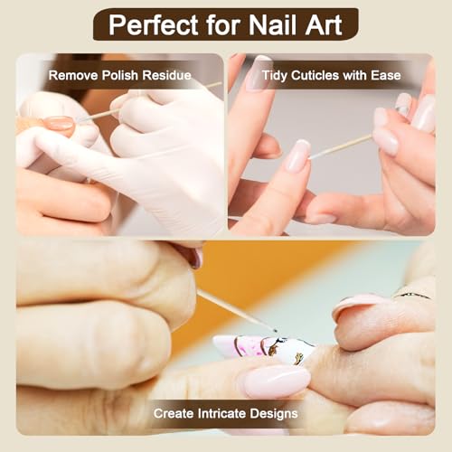 600 Pcs Lint-Free Pointed Cotton Swabs for Beauty & Nails