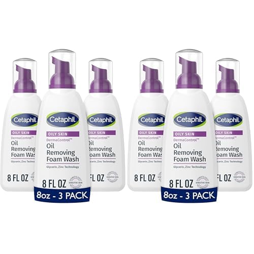 Cetaphil Pro Oil Removing Foam Wash,Foaming Facial Cleanser,Fragrance Free Formula Suitable for Sensitive Skin,8 Fluid Ounce,(Pack of 6)