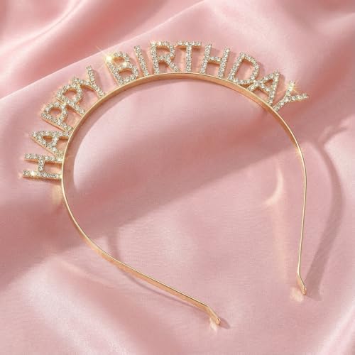 Pink Birthday Queen Sash with Sparkling Crystal Headband & Heart Sunglasses - 21st, 25th, 30th, 40th, 50th, 60th Women Party Accessories