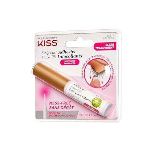 Kiss, Strip Eyelash Adhesive, Clear 0.176 Ounce (Pack of 2)