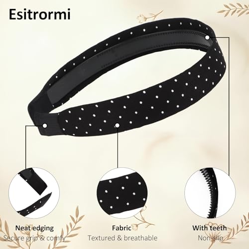 2-Pack Polka Dot Headbands for Women & Girls Black & White Boho Hair Accessories