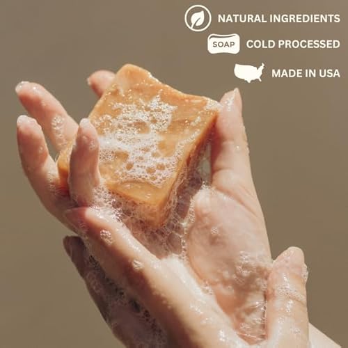 Natural Sandalwood Vanilla Bar Soap - Gentle Cleansing for Sensitive Skin, Floral - 3 Pack