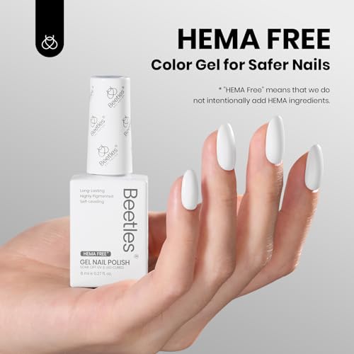 Beetles White Gel Polish 8ml Hema-Free - Pure White UV/LED Soak-Off