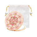 Pearl Bloom Compact Mirror for Women - 2X Magnifying Pink Design