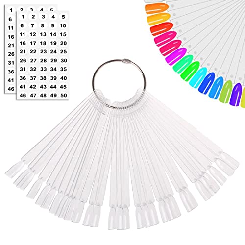 Transparent Nail Swatch Sticks 50PCS Clear Practice Tips for Nail Art & Display - Variation of THIS listing