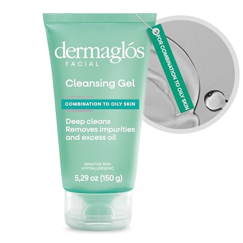 Dermaglos Facial Cleanser, For Combination to Oily Skin | Provitamin B5, Allantoin, Glycerin | Daily Face Wash, Deep Cleansing Gel, Impurity & Excess Oil Removal | Acne Cleanser | 5.29 Oz