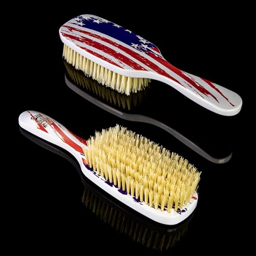 Torino Pro Wave Brush #263-7 Row Medium bristles Shower Brush -100% Extra Long Pure Boar Bristles - Great Workhorse for Laying Down Your 360 Waves