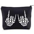 BWWKTOP Skeleton Rock Hands Cosmetic Makeup Bag Rock Skull Hands Gifts Skeleton Rock On Makeup Zipper Pouch Bag Skeleton Rock Merchandise (Skeleton Rock Hand)