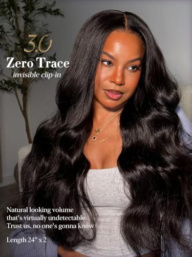 LUVME Zero Trace Body Wave Clip-In Hair Extensions 18 Inch 100g 7pcs