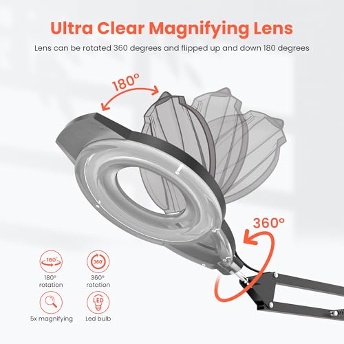 TASALON 2-in-1 Professional Facial Steamer with 5X Magnifying Lamp