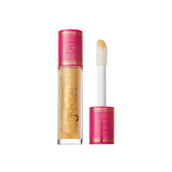 Juvia's Place Lip Gloss Glass It's Electric - Gold Shimmer,16 oz, Clear, Plump, Long Lasting Non-Sticky Luscious High Shine,Glides on Richly Glossy and Smooth