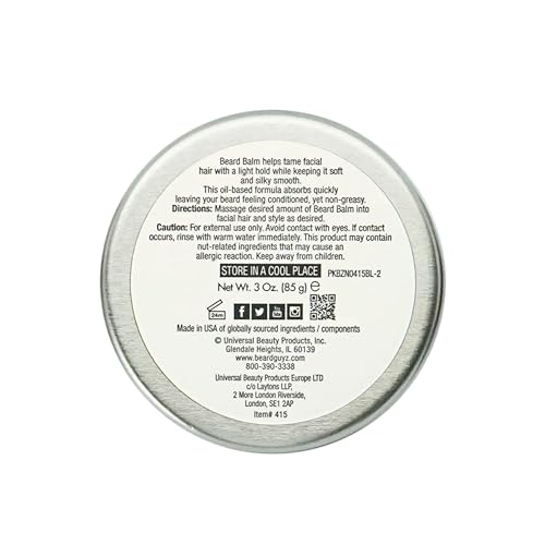 Beard Guyz Beard Balm ? Beard Conditioner and Styler for Men, Softens, Tames, and Moisturizes Facial Hair, 3 oz