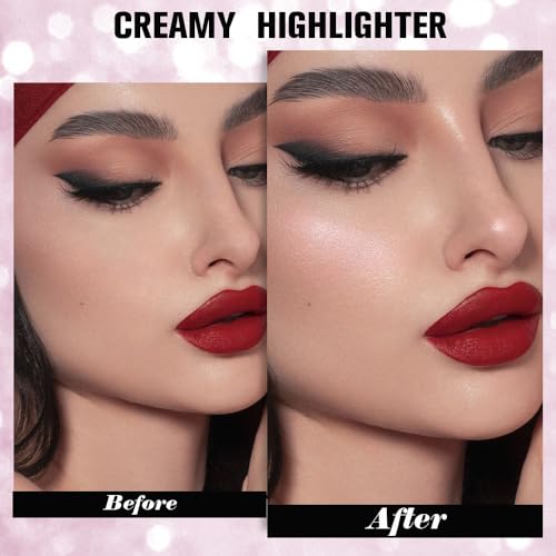 Champagne Glow Shimmer Highlighter Powder – Waterproof Face Makeup