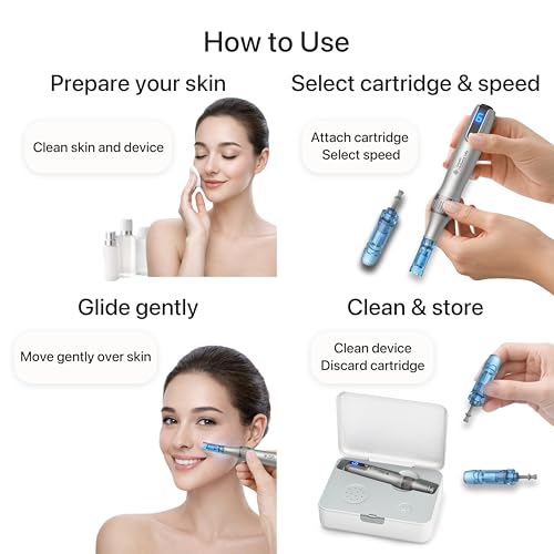 Wireless Cosmetic Pen Device for Home Use Beauty Tool for Face Scalp and Body Rechargeable with Adjustable Settings