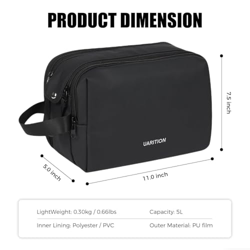 Water-Resistant Toiletry Bag for Men, 7L Travel Dopp Kit