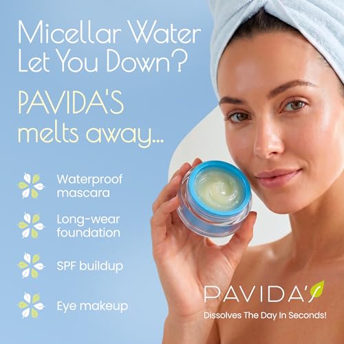 PAVIDA'S Cleansing Balm Makeup Remover - Vegan & PEG-Free, 1.7 Oz