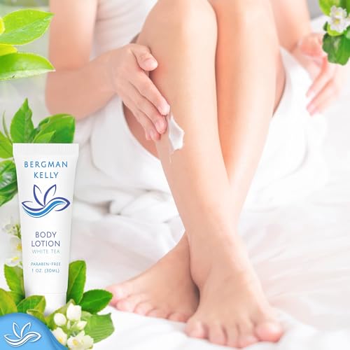 BERGMAN KELLY - Travel Size Lotion - 1 fl oz, 200 PK, White Tea - Delight Your Guests with Invigorating and Refreshing Body Lotion - Quality Mini and Small Size Guest Hotel Toiletries in Bulk