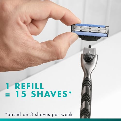 Gillette Mach3 Shaving Razor for Men, Razor Handle, 12 Blade Refills