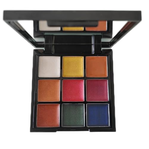 9color Glitter Super Gloss Lipstick Palette moisturizing Waterproof glimmer Lip Palette Makeup,Pigmented Festival Halloween Body Face Paint Lipstick Set