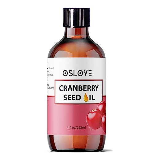 OSLOVE Unrefined Cranberry Seed Oil 4 oz- Cold Pressed Extracted from Cranberry Seeds | Great Moisturizer for Skin and Hair | Anti-Aging and Softening for Skin