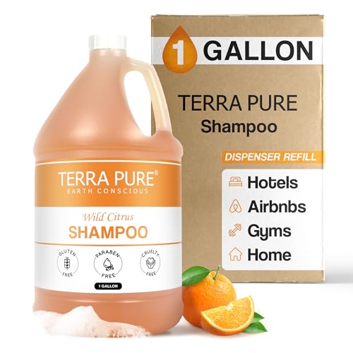 Terra Pure | 1 Gallon Shampoo| Luxury Hotel Toiletry Bulk Size| Designed to Refill Soap Dispensers | 128 oz
