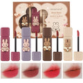 Bunny Lip Gloss Set, 4-Color Matte Velvet Mousse Lipstick