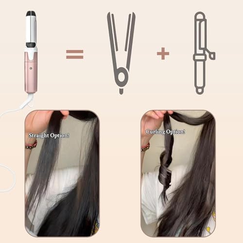 VAV Mini Curling Iron 2-in-1 Travel Hair Straightener & Curler
