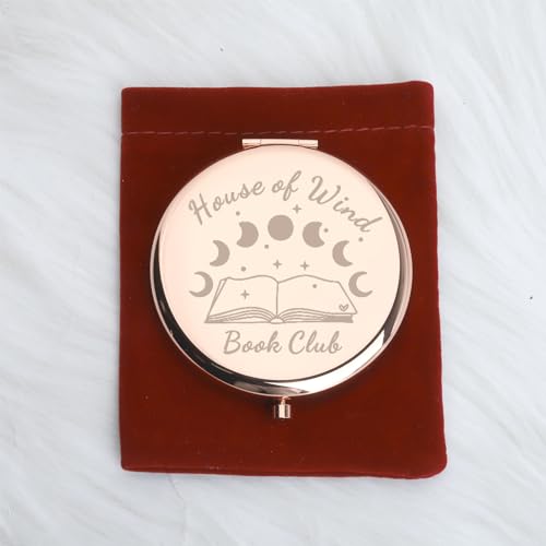 WUSUANED Bookworm Makeup Mirror House of Wind Book Club Jewelry Bookish Gifts Velaris Gift Acotar Gifts Book Lover Gift