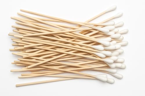6" Cotton Swabs 300 Count - Single Tip Applicators Wooden Handle