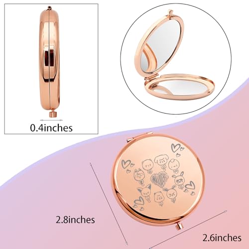 WSNANG Cartoon Member Makeup Mirror Stay Fandom Compact Mirror Music Lover Merch Band Fans Gifts (S-Z Mirror)
