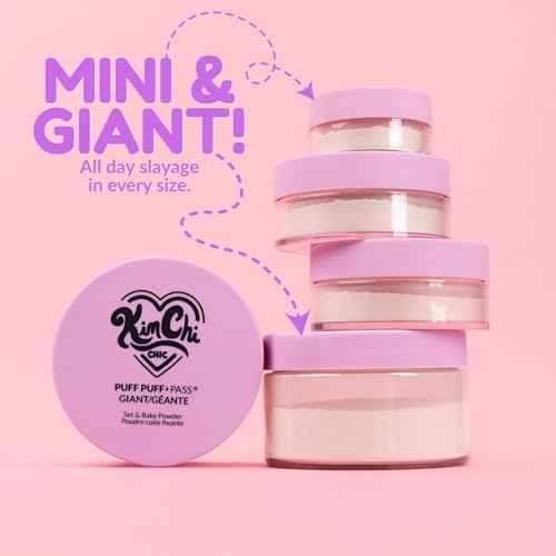 Kimchi Chic Beauty Puff Puff Pass Set and Bake Setting Powder for Makeup, Extra Fluffy Loose Face Powder Poof, Soft Natural Face Makeup for Uneven Skin Tone, 03 Translucent