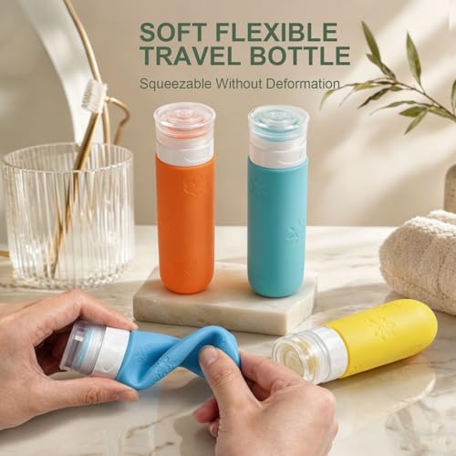 Amphism 16 Pack Travel Bottles Set - TSA Approved Silicone Containers