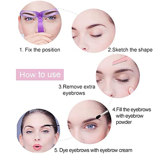 Amariver Eyebrow Stencil Kit - 8 Reusable Templates with Handle